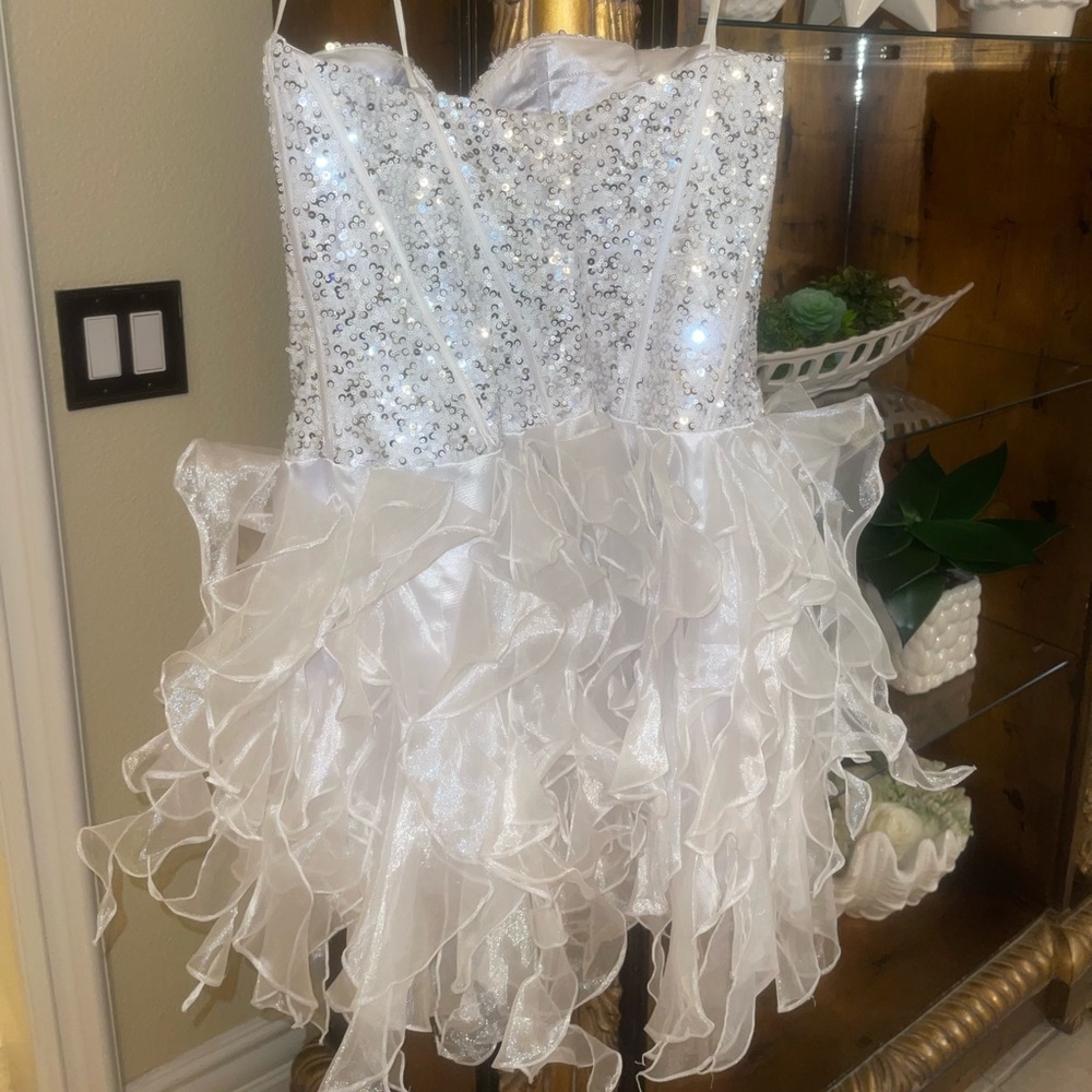 Strapless white dress